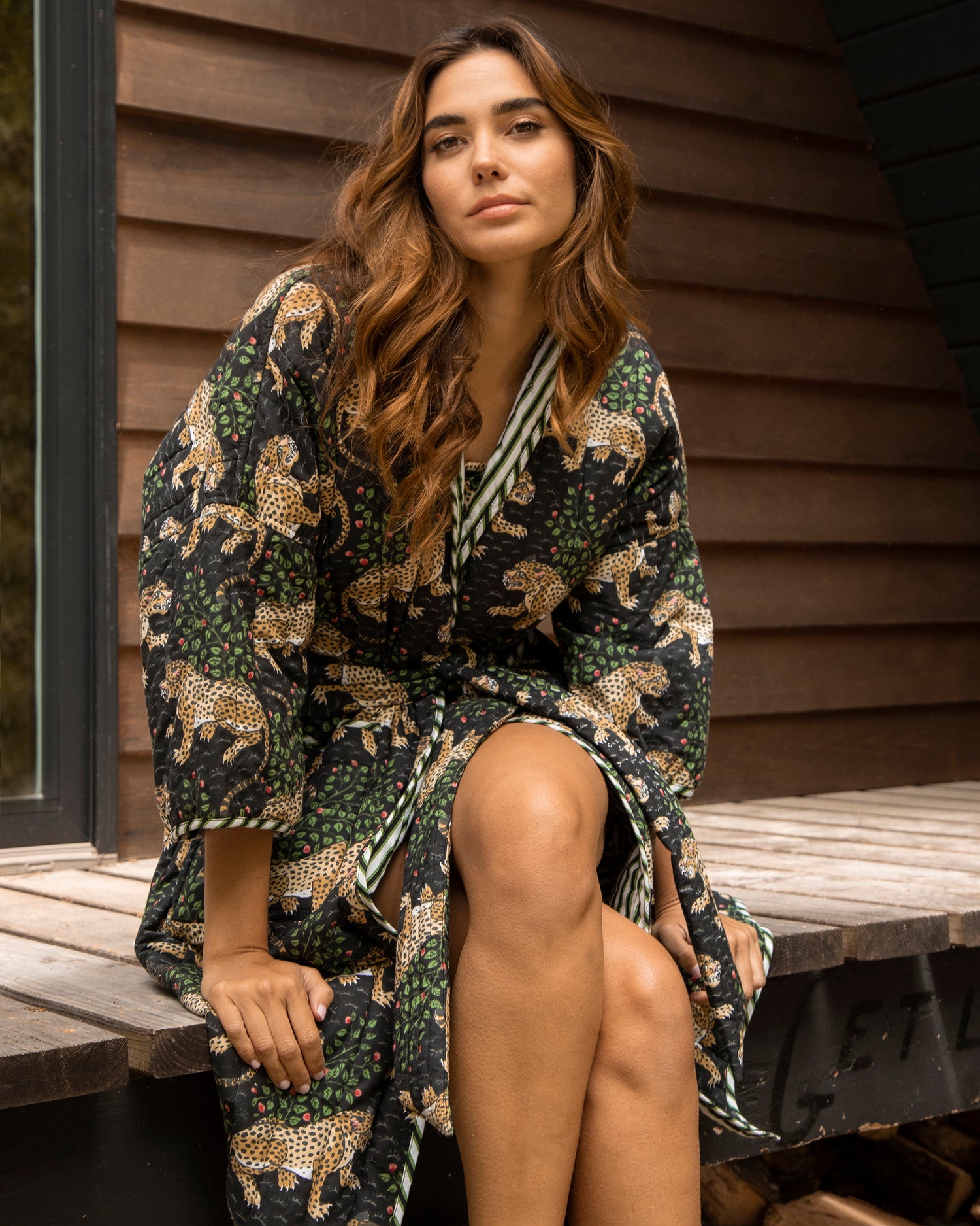 Robe Ink Bagheera - Reversible Quilted Robe - Ink