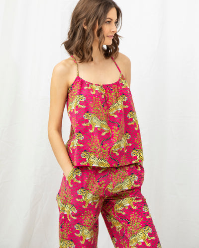 Bagheera - Cami Cropped Pants Set - Hot Pink - Printfresh
