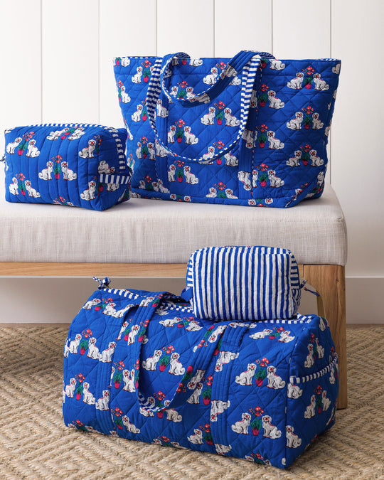 Matching Spaniels - Quilted Duffle Bag - Queen Blue - Printfresh