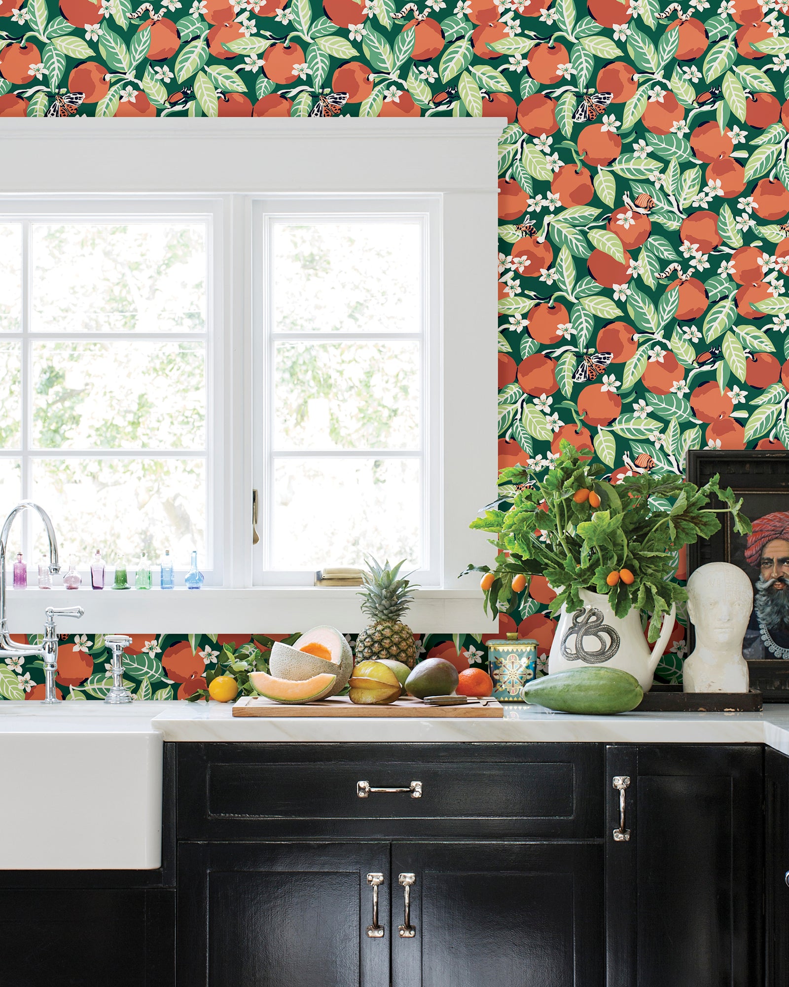 Orange Grove - Peel & Stick Wallpaper - Juniper - Printfresh