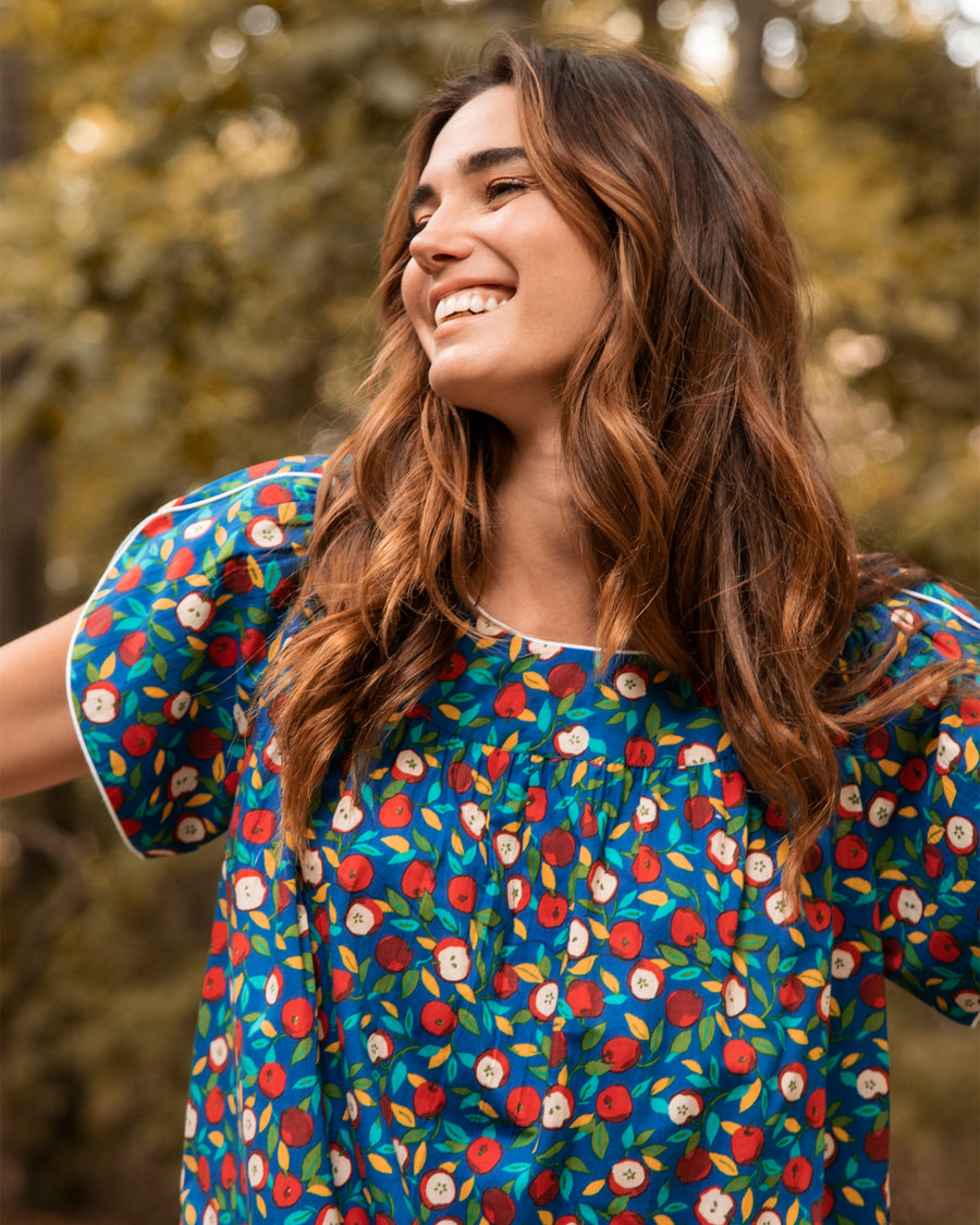 Red Delicious - Retro Dreams Nightgown - Azure - Printfresh