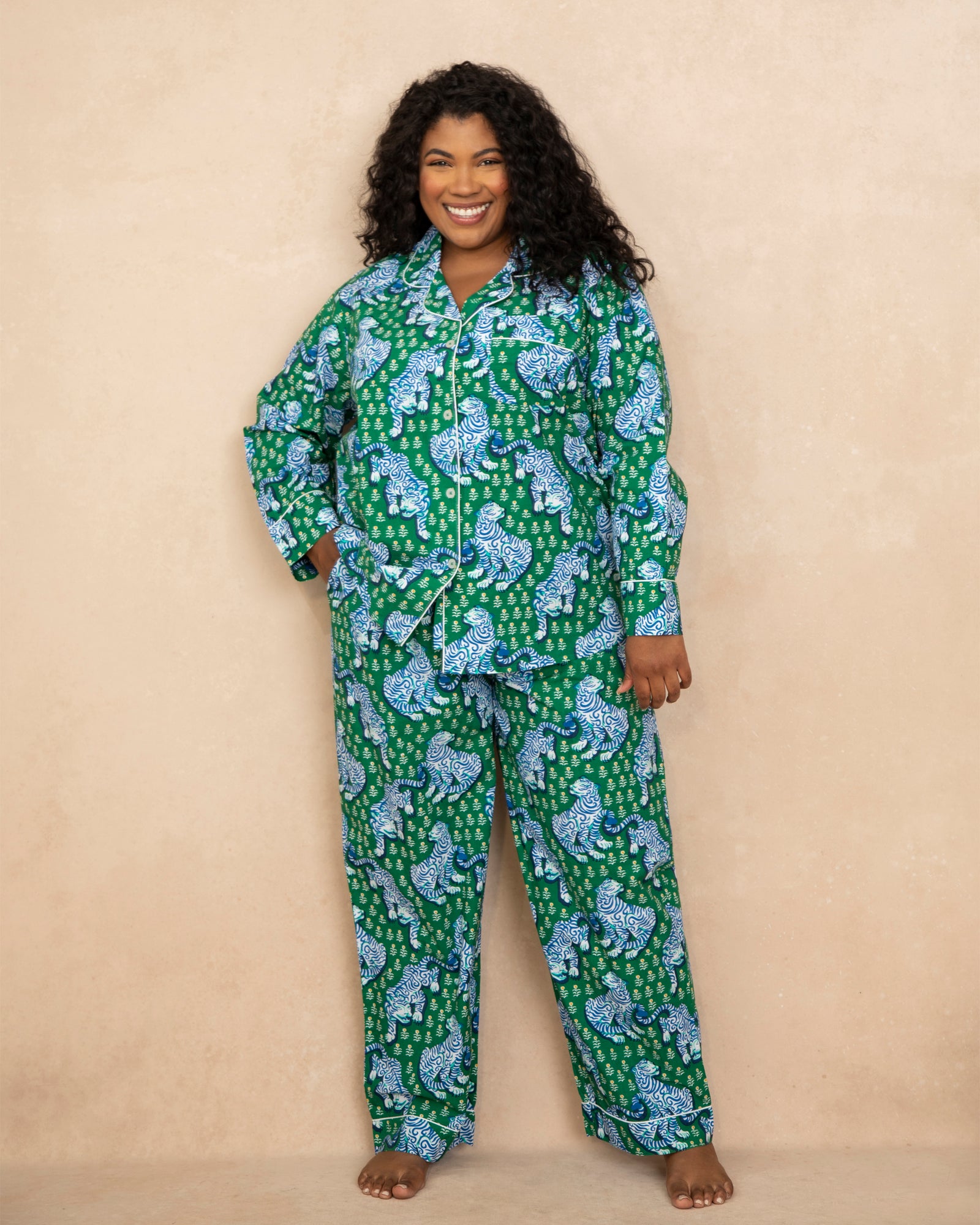 Tiger Queen - Long Sleep Set - Jade - Printfresh