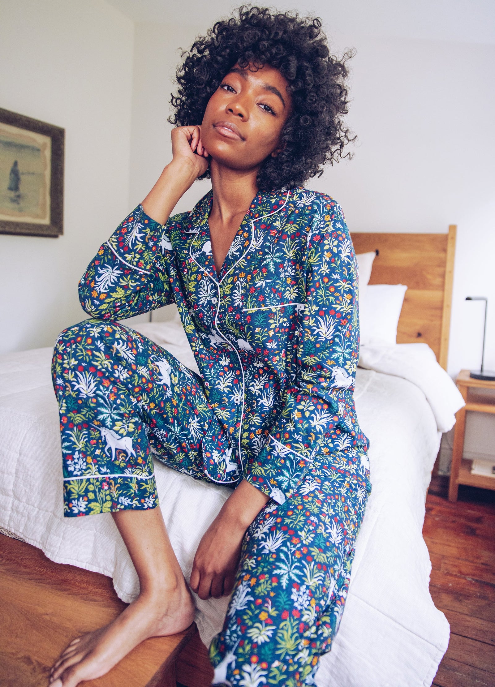 Unicorn's Garden - Long Sleep Set - Indigo - Printfresh