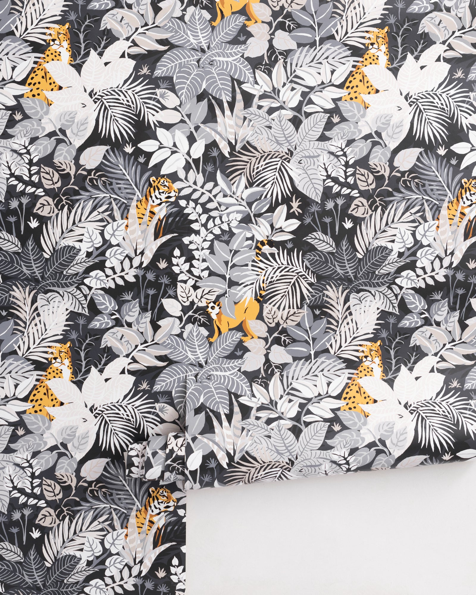 Tropical Oasis - Peel & Stick Wallpaper - Charcoal - Printfresh