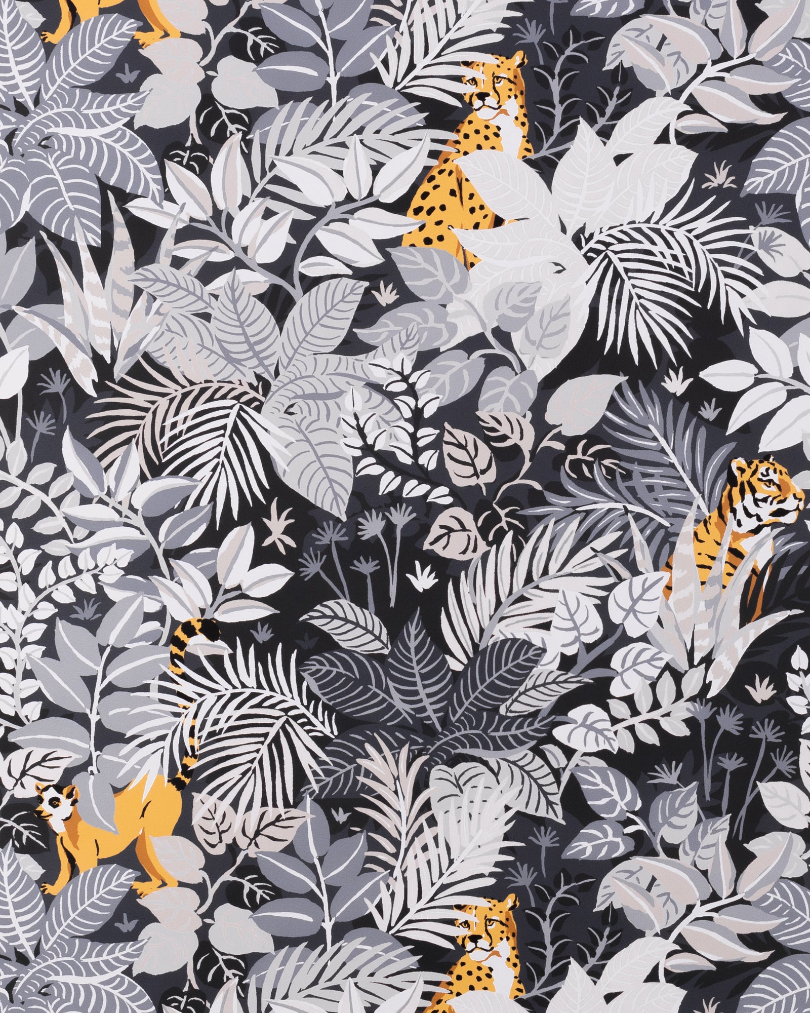 Tropical Oasis - Peel & Stick Wallpaper - Charcoal - Printfresh