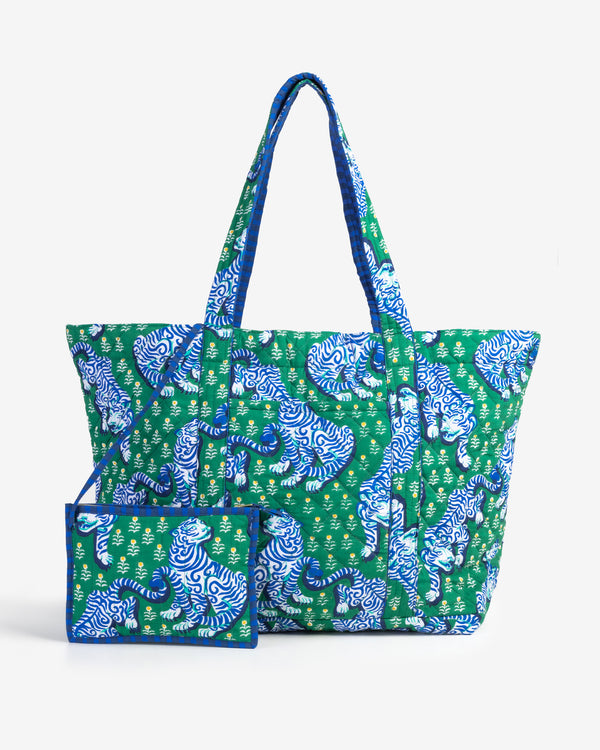 Tiger Queen - Weekend Bag with Pouch - Jade - Printfresh