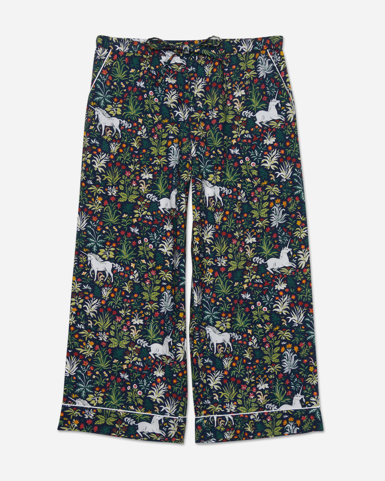 Unicorn's Garden - Cropped Pajama Pants - Indigo - Printfresh