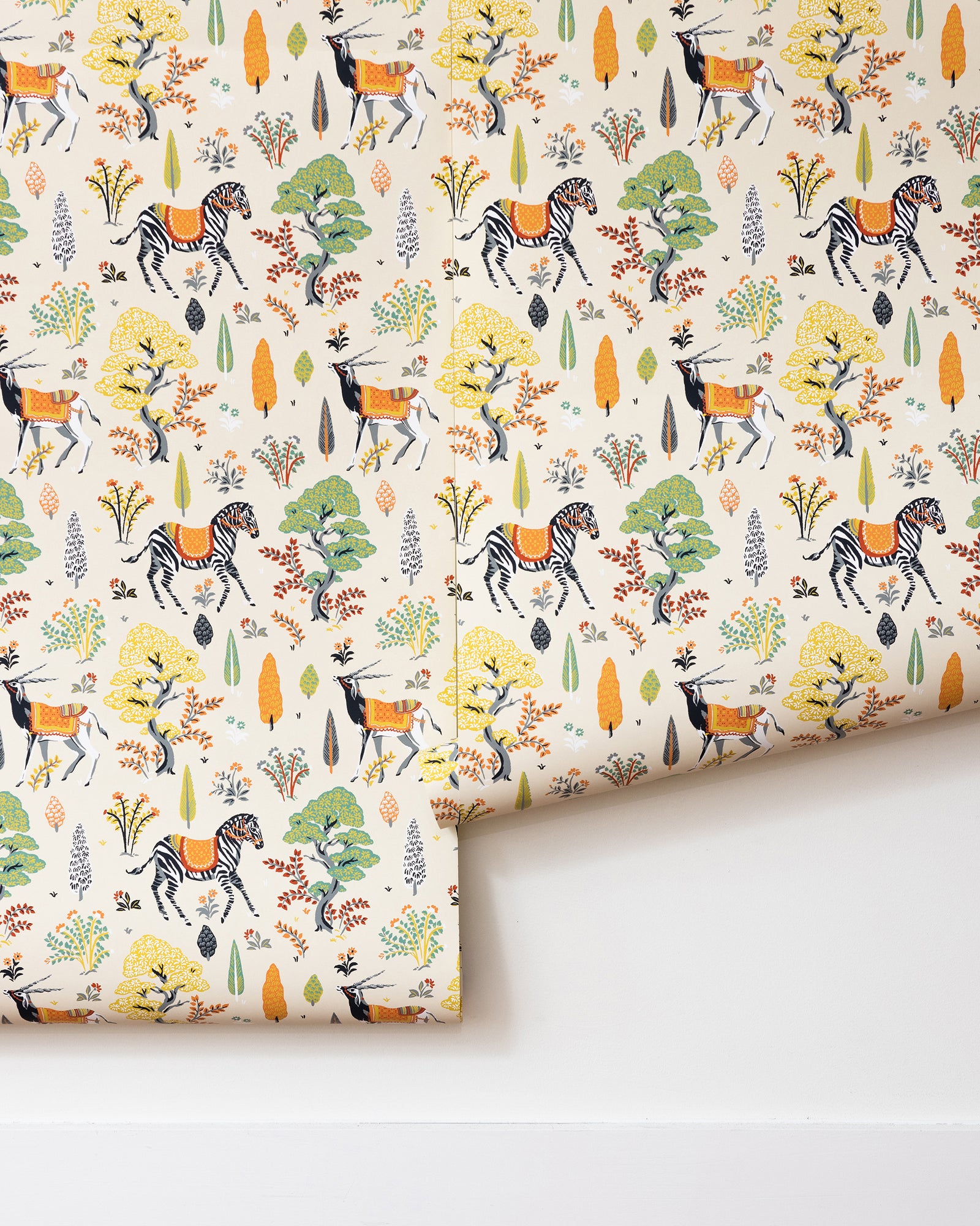 Antelope's Forest - Wallpaper Double Roll - Ivory - Printfresh