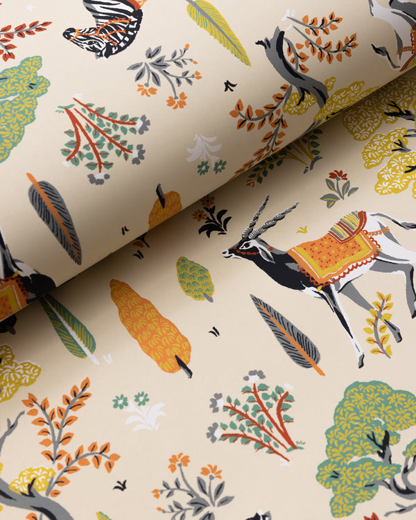 Antelope's Forest - Wallpaper Double Roll - Ivory - Printfresh