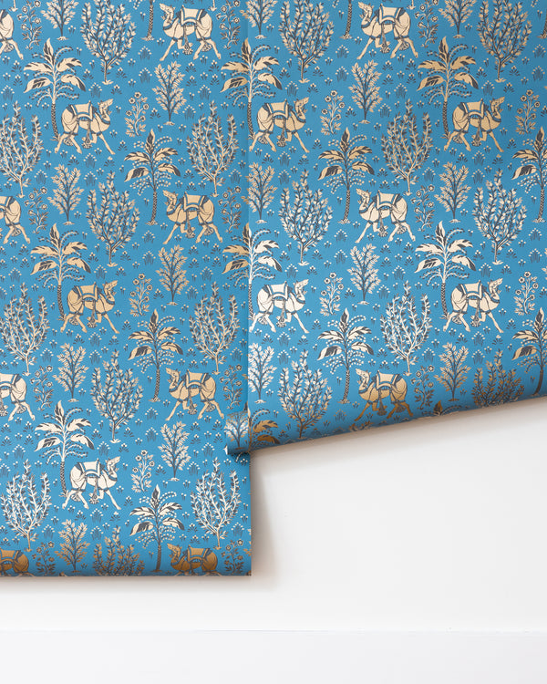 Camel's Courtyard - Wallpaper Double Roll - Gold Slate - Printfresh