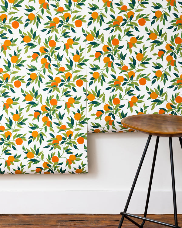 Clementine - Wallpaper Double Roll - Olive - Printfresh