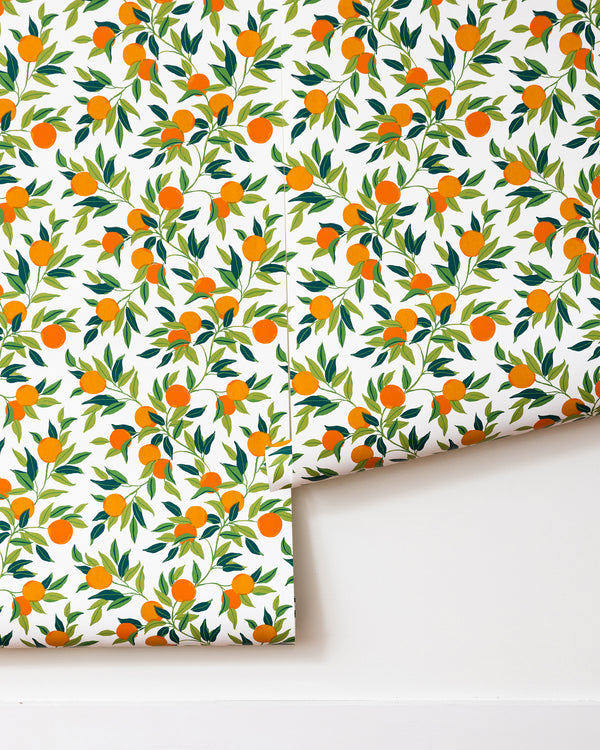 Clementine - Wallpaper Double Roll - Olive - Printfresh