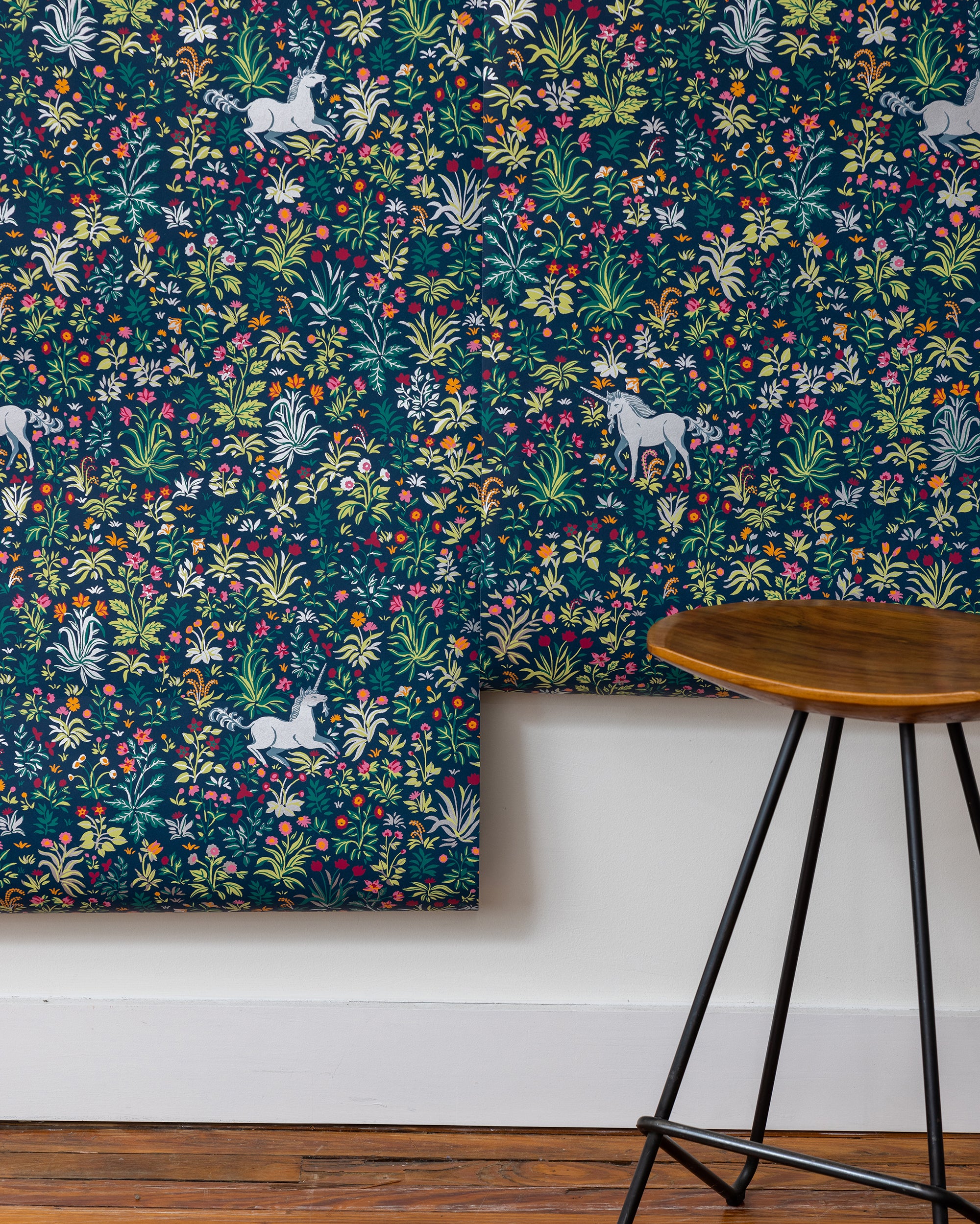 Unicorn's Garden - Wallpaper Double Roll - Indigo - Printfresh