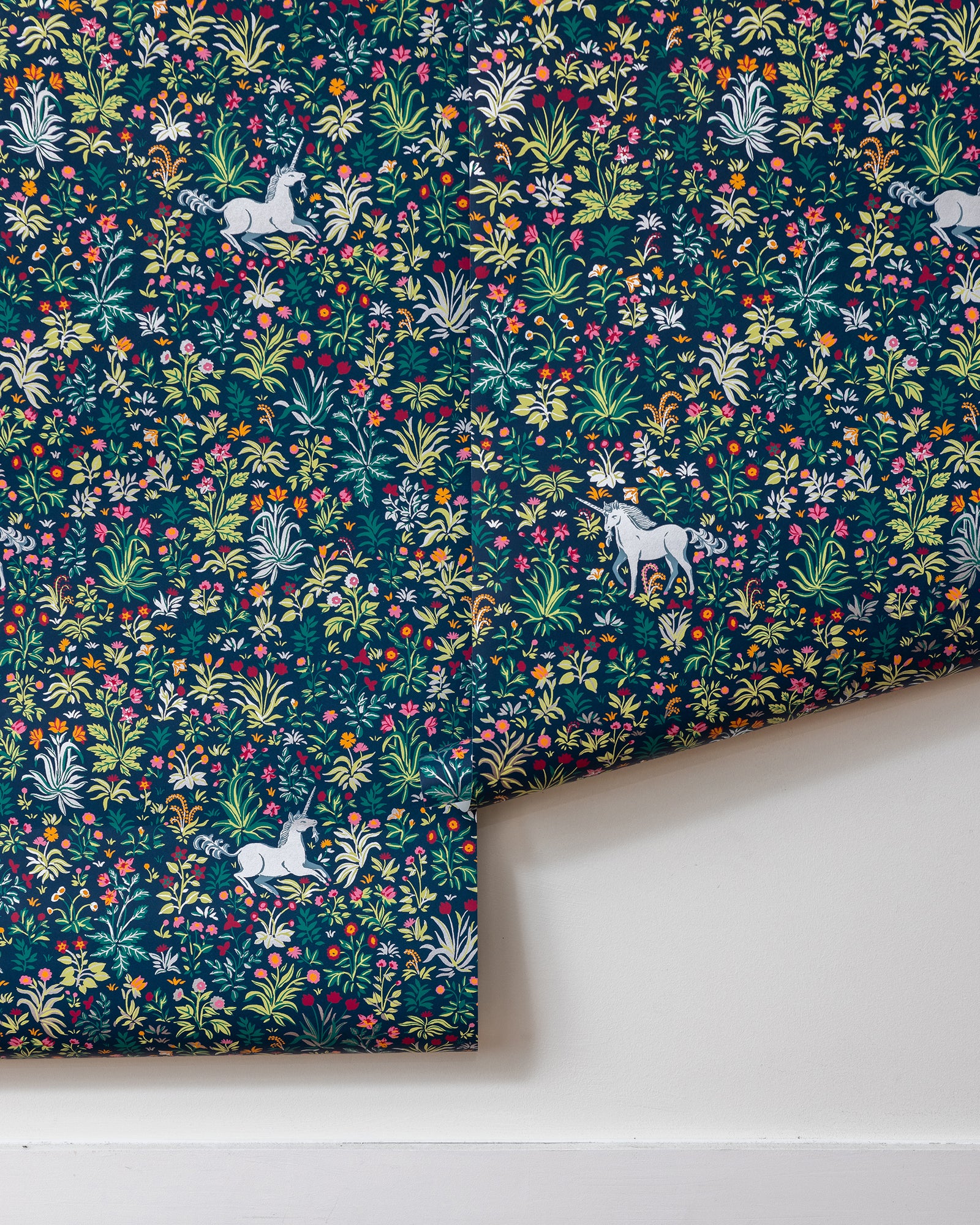 Unicorn's Garden - Wallpaper Double Roll - Indigo - Printfresh