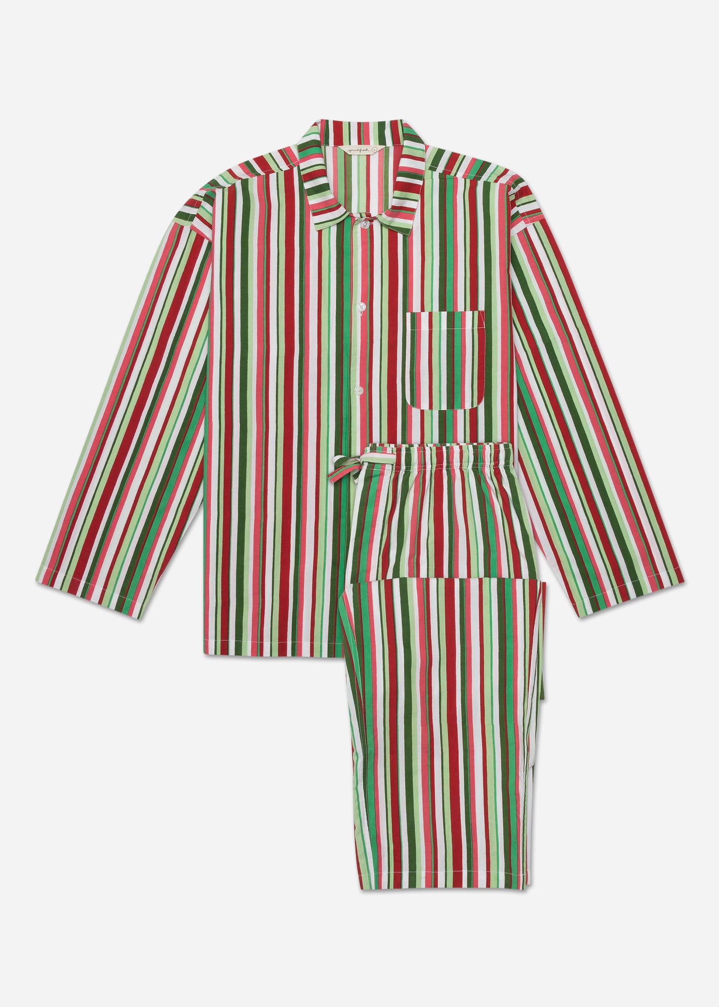 Candy Cane Stripe - Mens Long Sleep Set - Peppermint - Printfresh